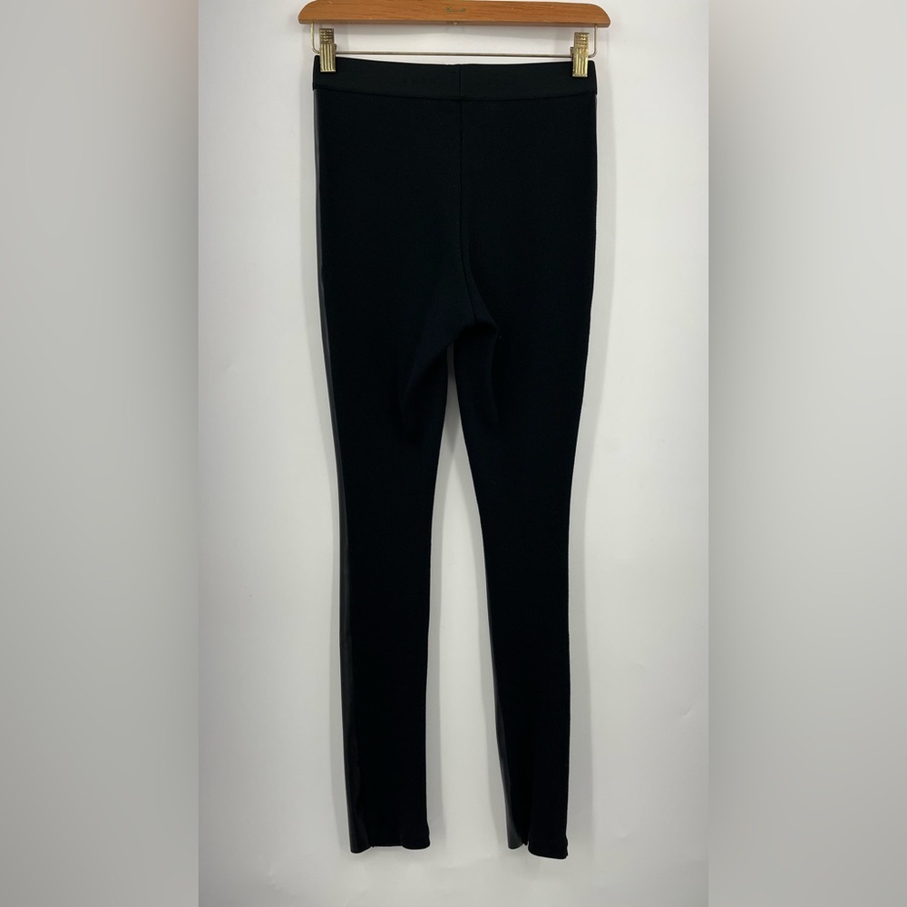 SACAI S Mixed-Media Faux Leather Leggings 0714 small black vegan - Picture 3 of 14